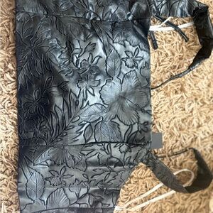 Lulu's Black Floral-Embossed Tote